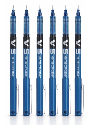 Pilot BX-V5 Hi-Tecpoint Rollerball Pen 0.5mm Blue Ink – Pack of 6 PCS - view 2